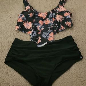 A two 2 piece high Wasted Bathing Suit